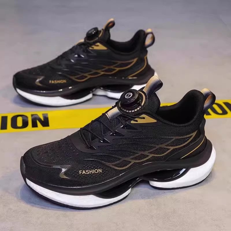 Men's Black, Navy and Beige Running Sneakers