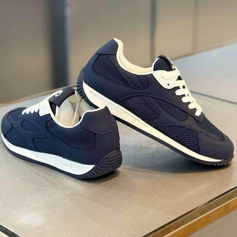 Men's Navy Mesh Retro Running Sneakers