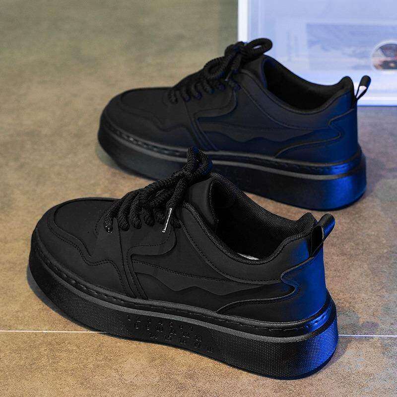Men's Black, Tan and Navy Platform Retro Trainer Sneakers