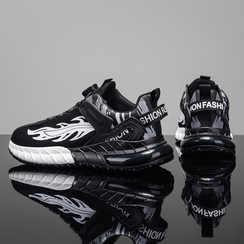 Men's White, Black and Silver Platform Slip-On Sneakers