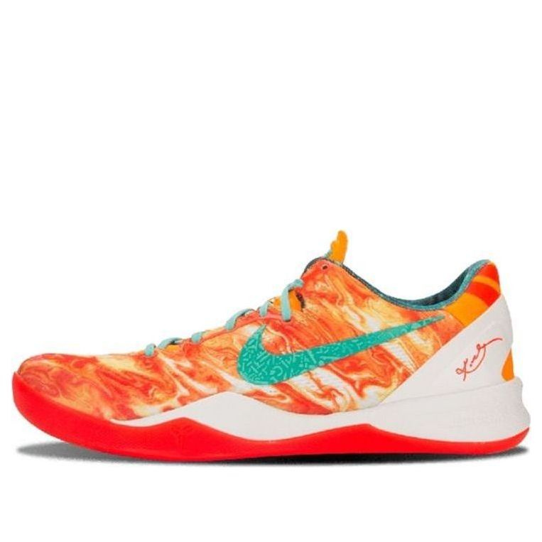 Nike Orange & Teal Low-Top Basketball Shoes