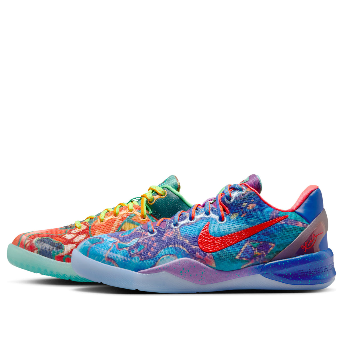 Nike Multicolor Mismatched Low-Top Basketball Shoes