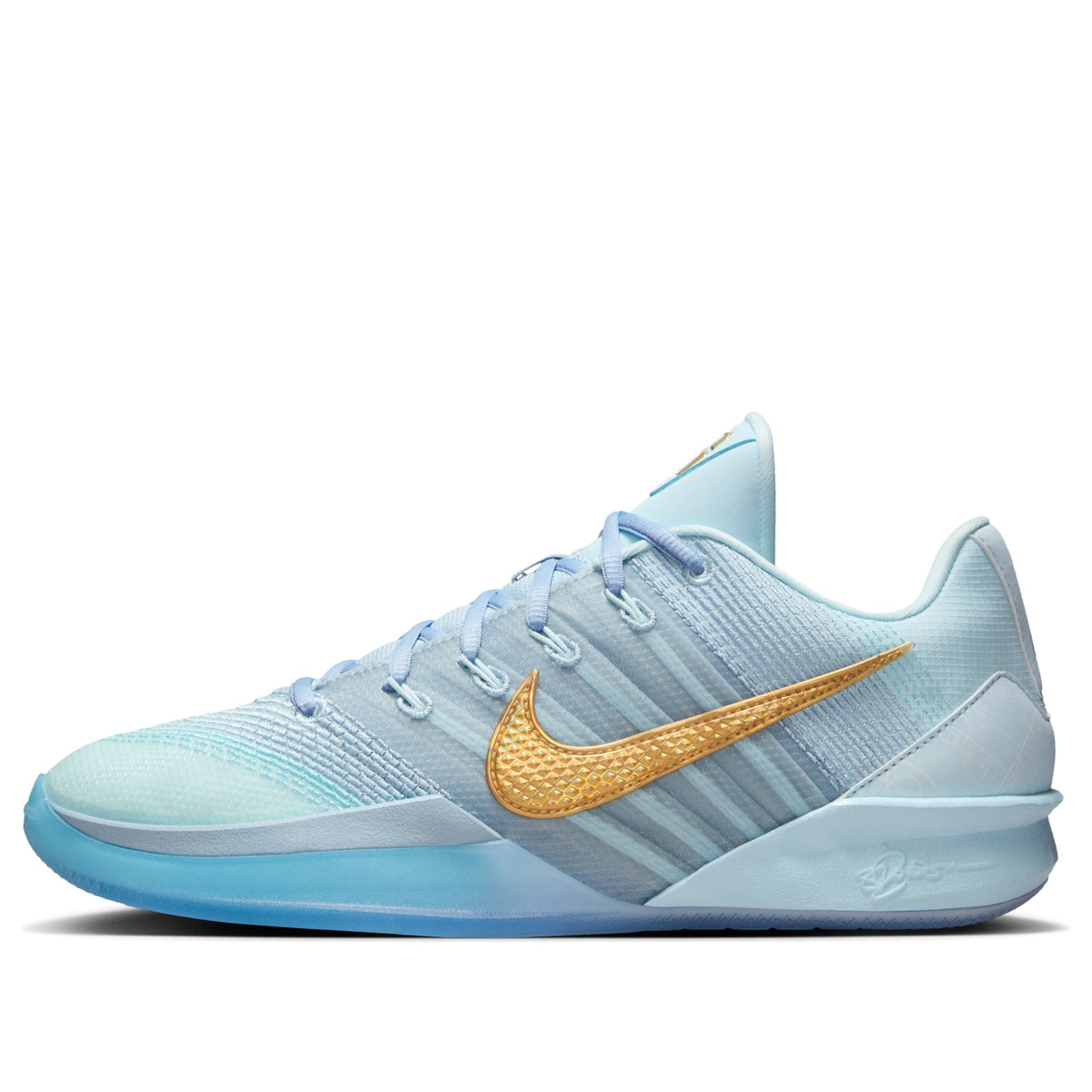 Nike Ice Blue & Gold Low-Top Basketball Shoes