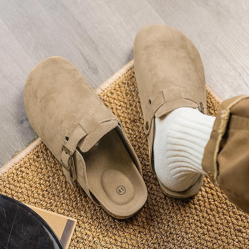 Men's Taupe Backless Casual Mules