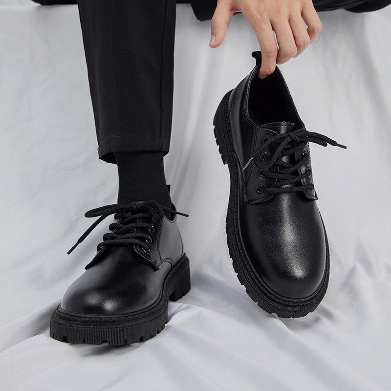 Men's Black, Cream and Navy Platform Dress Shoes