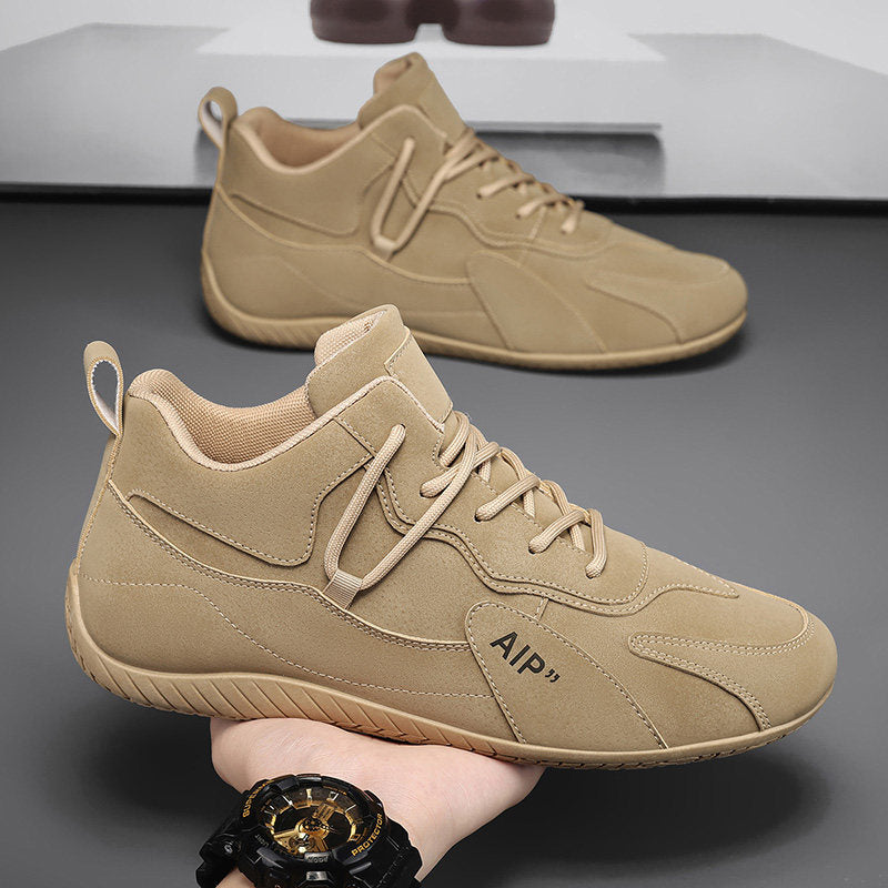 Men's Monochrome Tan High-Top Casual Sneakers