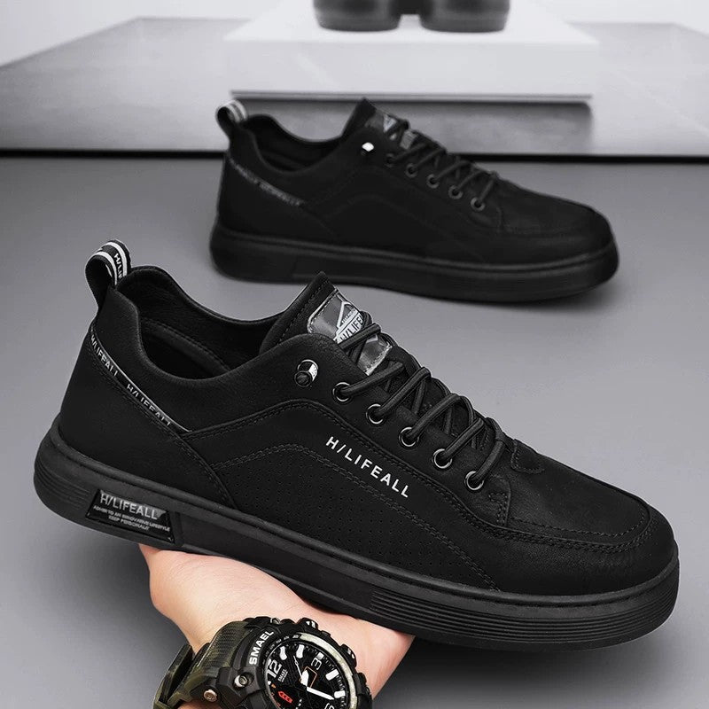 Men's Black, Gray and Navy Slip-On Sneakers