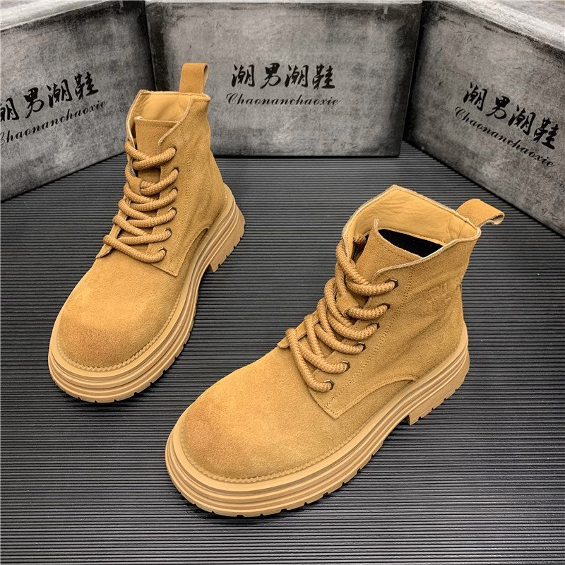 Men's Tan, Olive and Green High-Top Boots