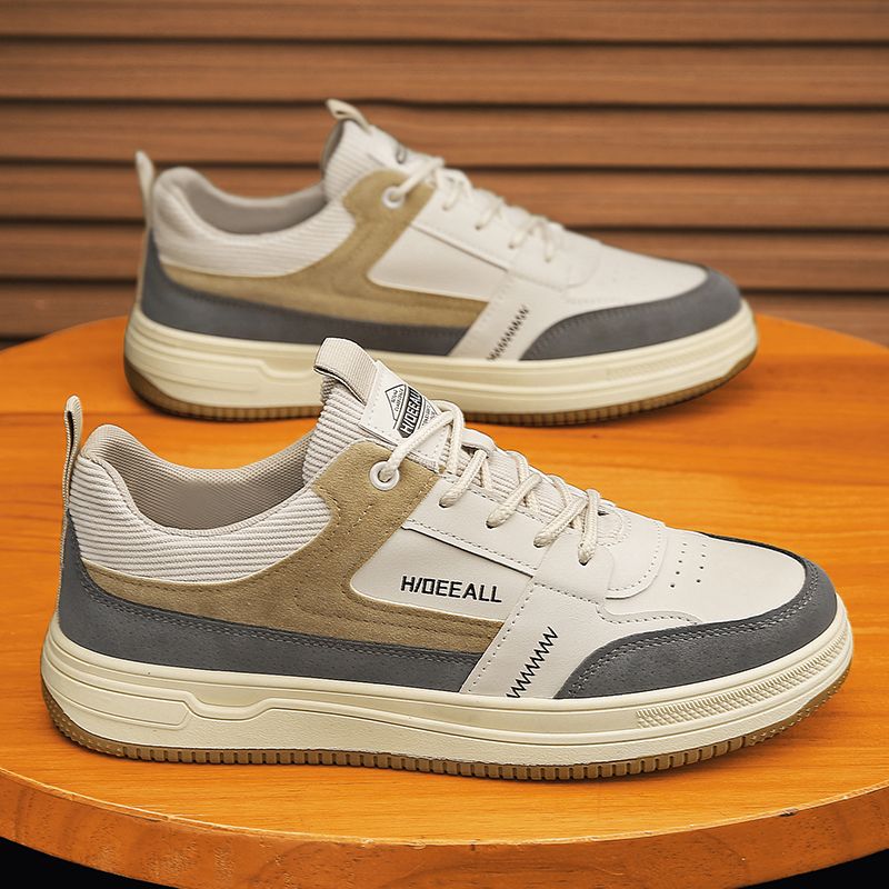 Men's Beige, Tan and Brown Retro Retro Trainer Sneakers