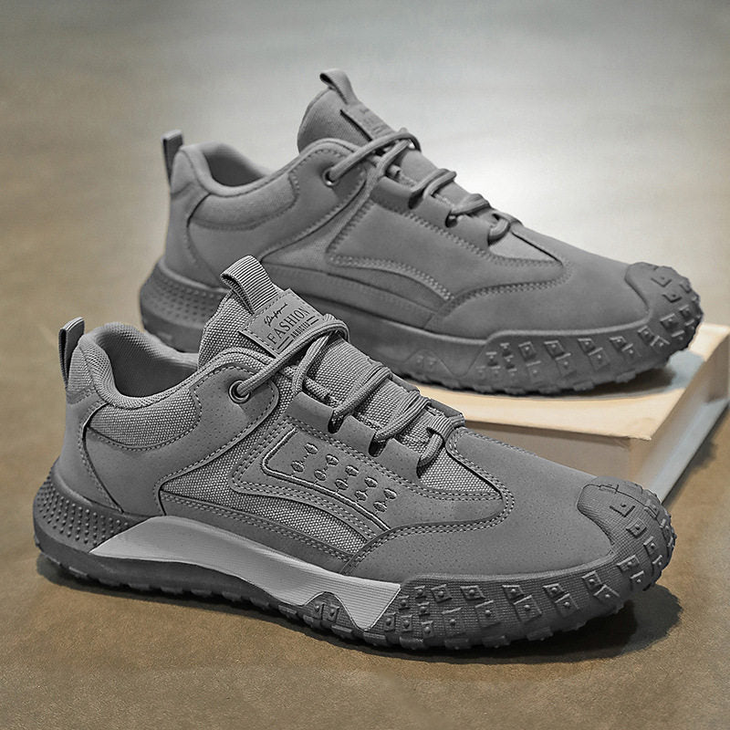 Men's Olive, Gray and Silver Outdoor Walking Sneakers