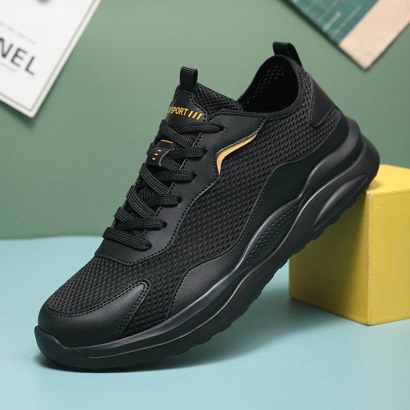 Men's Black, Navy and Gray Mesh Running Sneakers