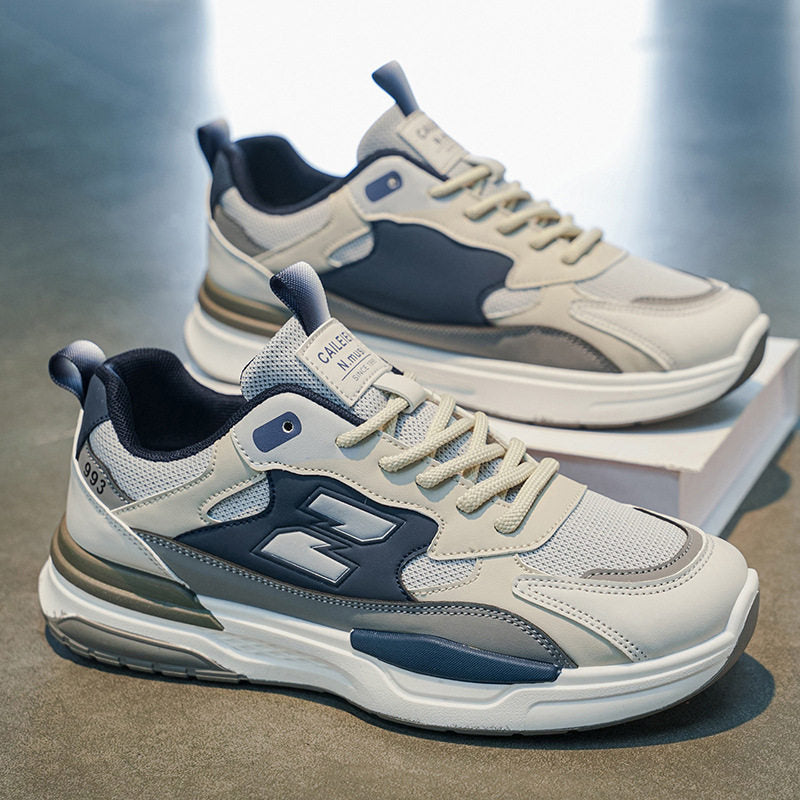 Men's Gray and Navy Chunky Running Sneakers