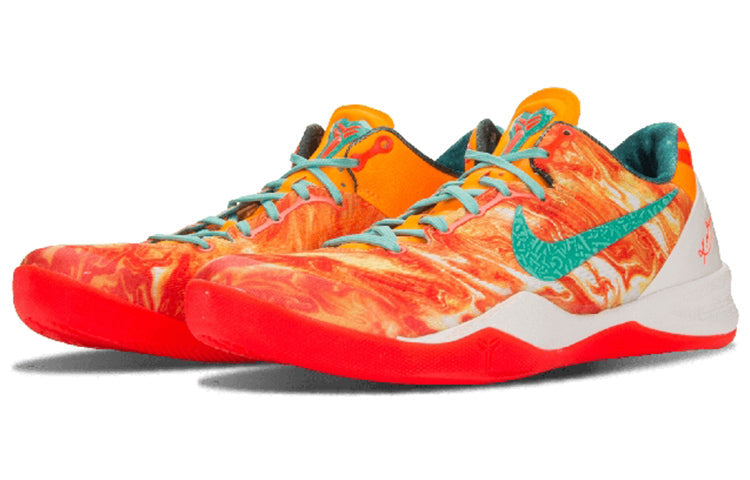 Nike Orange & Teal Low-Top Basketball Shoes