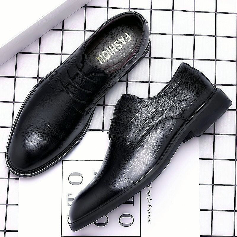 Men's White, Black and Silver Dress Shoes
