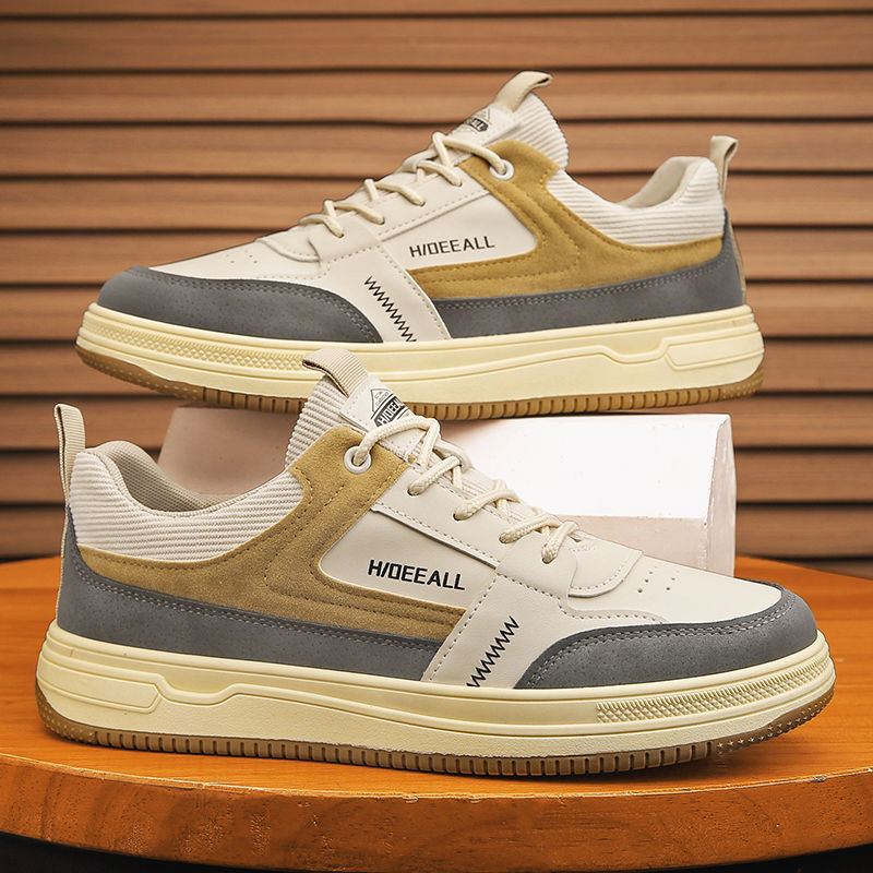 Men's Beige, Tan and Brown Retro Retro Trainer Sneakers
