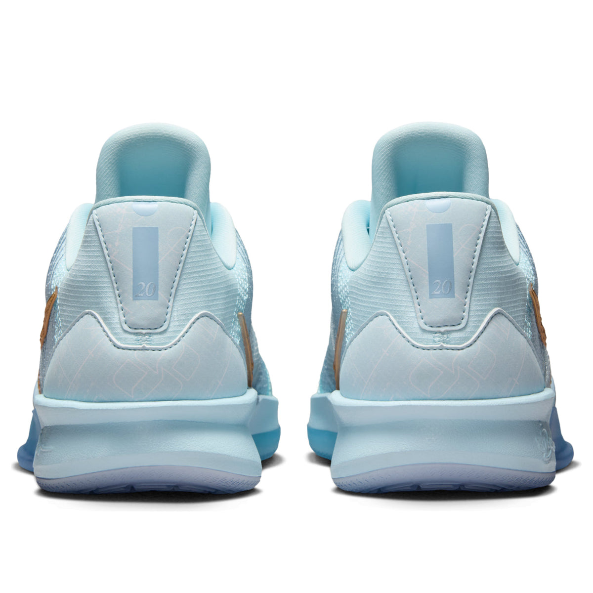 Nike Ice Blue & Gold Low-Top Basketball Shoes