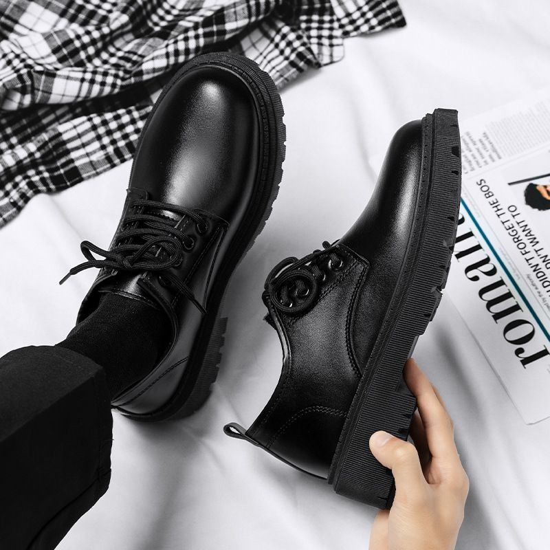 Men's Black, Cream and Navy Platform Dress Shoes