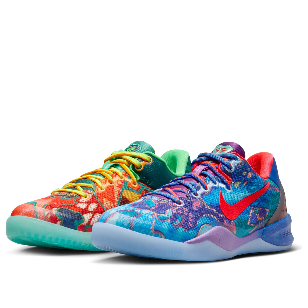 Nike Multicolor Mismatched Low-Top Basketball Shoes