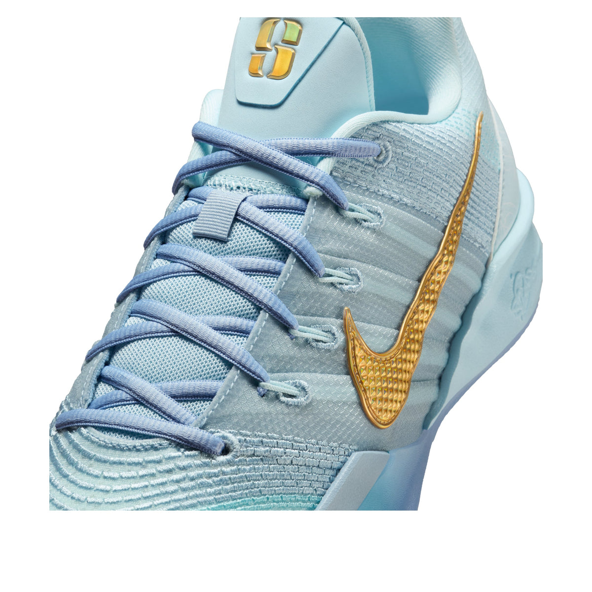Nike Ice Blue & Gold Low-Top Basketball Shoes