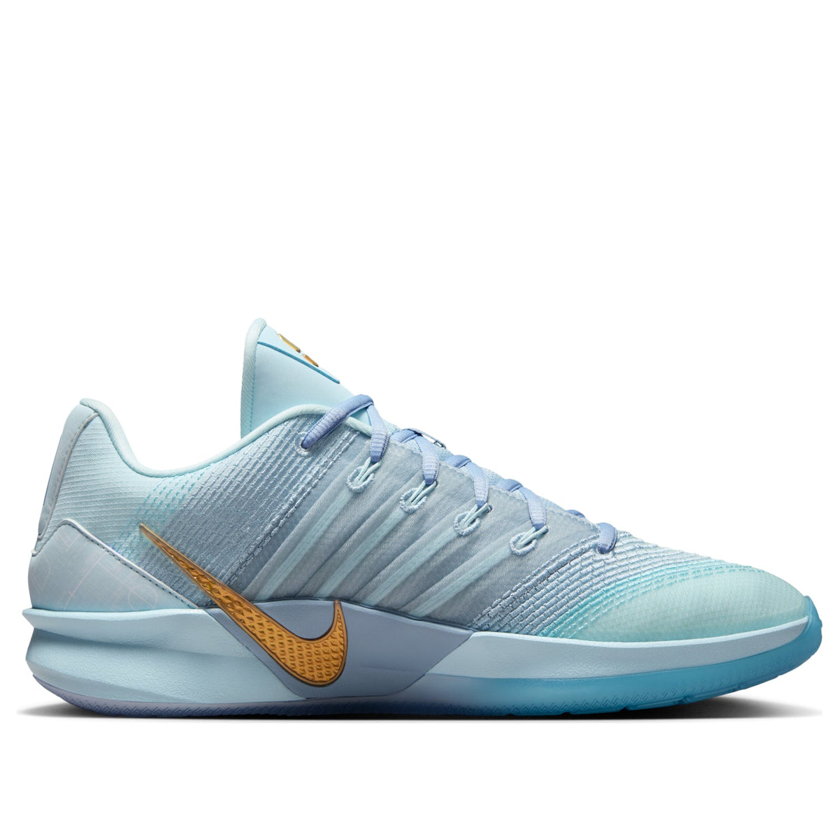 Nike Ice Blue & Gold Low-Top Basketball Shoes