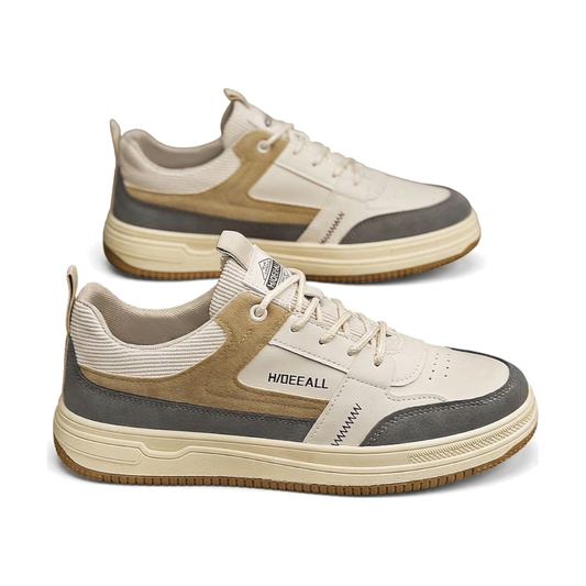 Men's Beige, Tan and Brown Retro Retro Trainer Sneakers