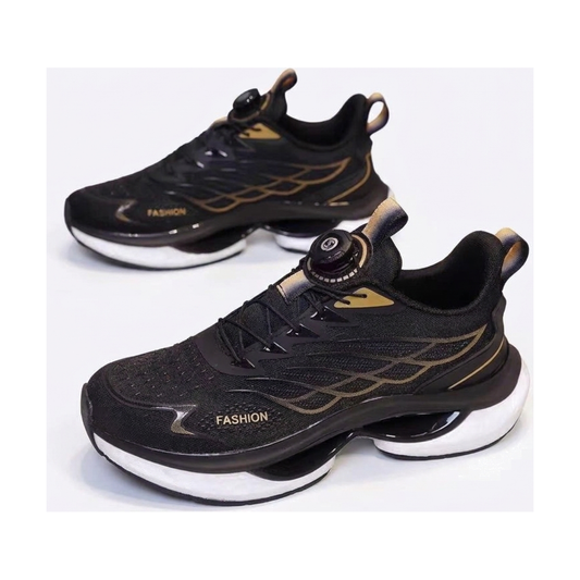 Men's Black, Navy and Beige Running Sneakers