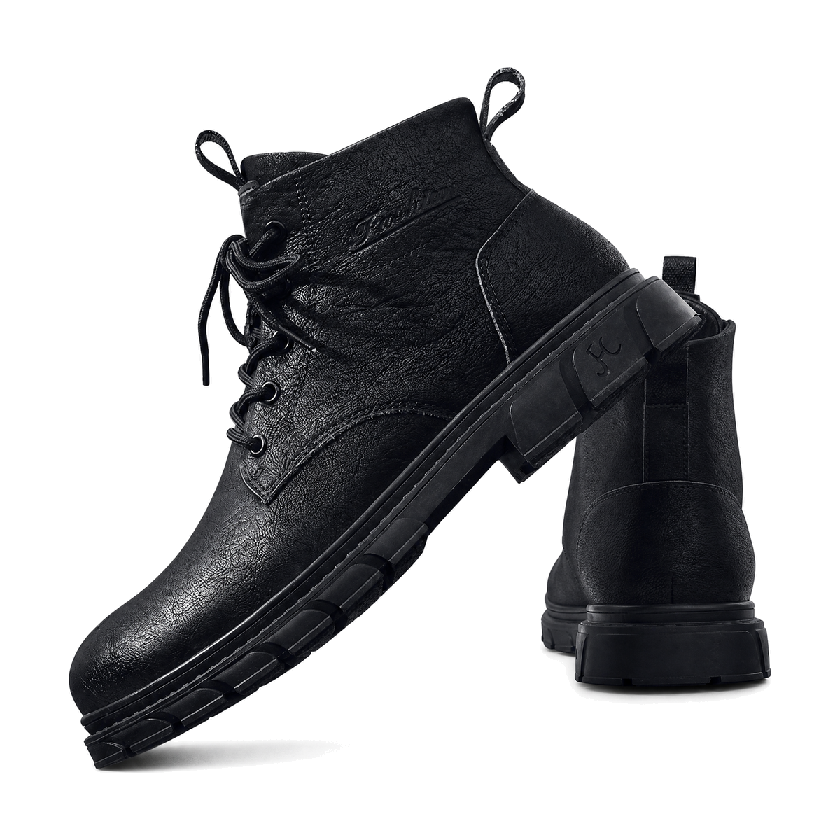 Men's Black, Olive and Brown Platform High-Top Boots