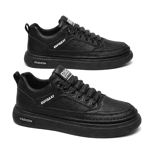 Men's Black, Tan and Navy Slip-On Sneakers