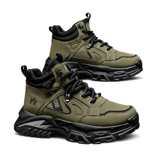 Men's Olive and Black Rugged Outdoor Sneakers