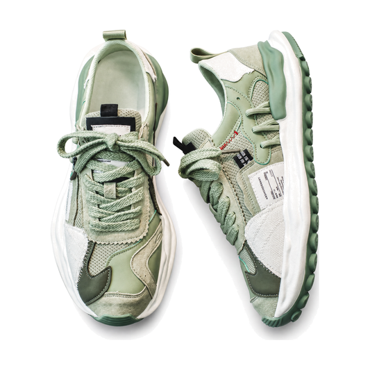 Men's Sage and Gray Chunky Running Sneakers