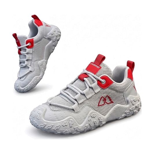 Men's Silver, Green and Navy Mesh Running Sneakers