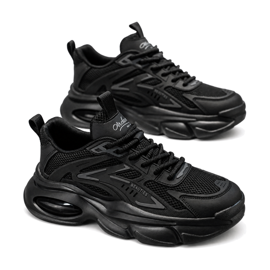 Men's White, Black and Navy Mesh Casual Sneakers