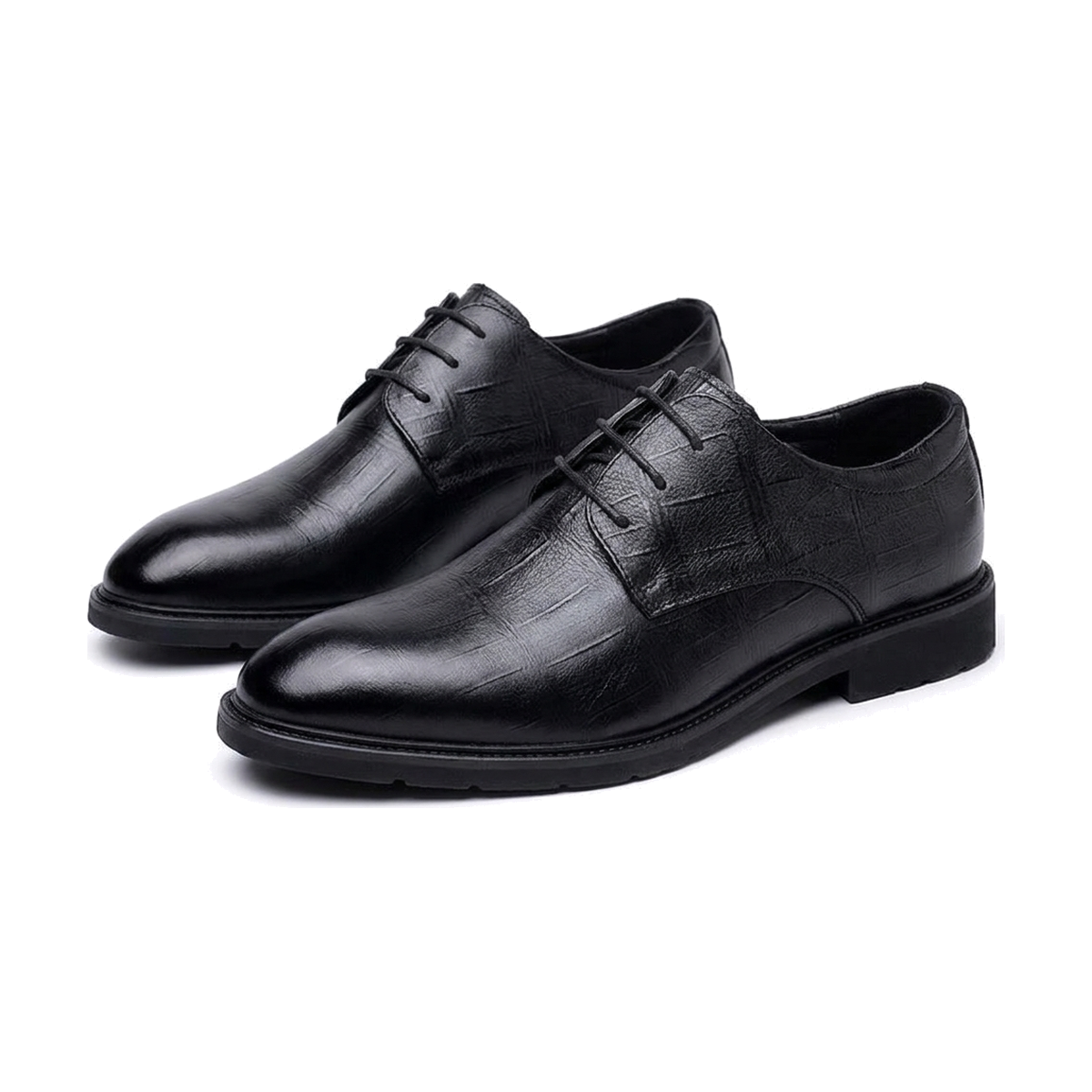 Men's White, Black and Silver Dress Shoes