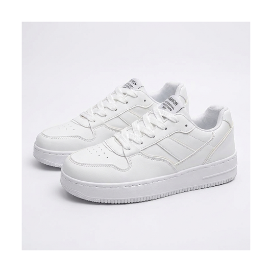 Men's White, Cream and Navy Platform Retro Trainer Sneakers