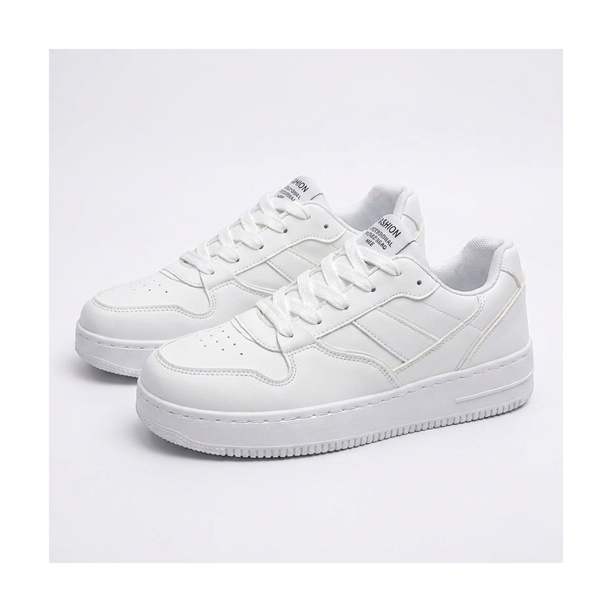 Men's White, Cream and Navy Platform Retro Trainer Sneakers