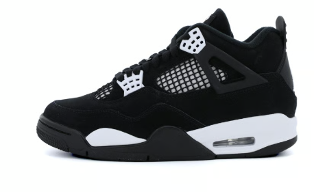 Air Jordan 4 Retro Black Canvas black gray and white side view